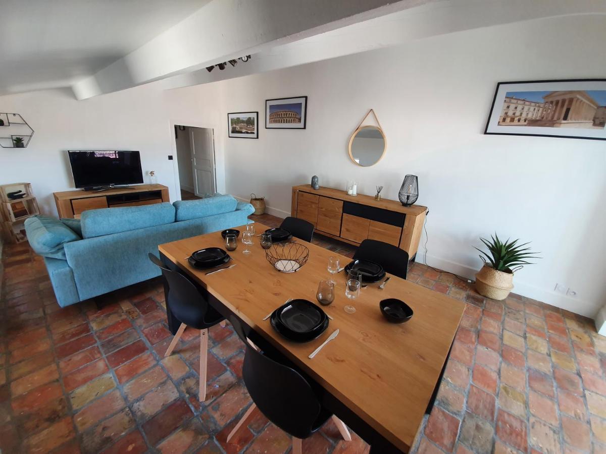 Au Coeur Du Centre Historique - Immeuble Classe - Terrasse - Climatise Nîmes Exteriör bild